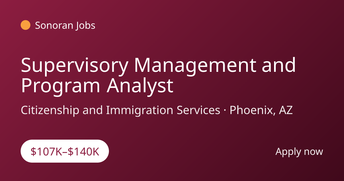 Supervisory Management and Program Analyst at Citizenship and ...